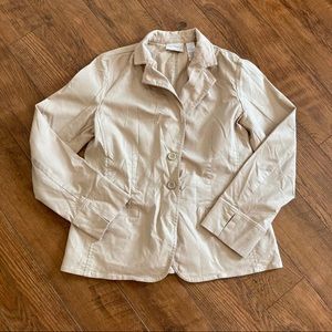 Liz Claiborne Beige Tan Jacket Coat Blazer Medium